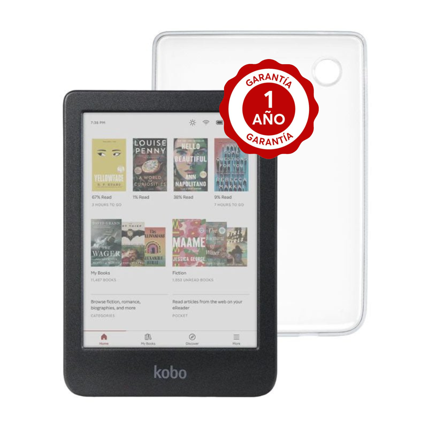 Pack Kobo Clara Colour 16GB Negro con Funda Transparente-0