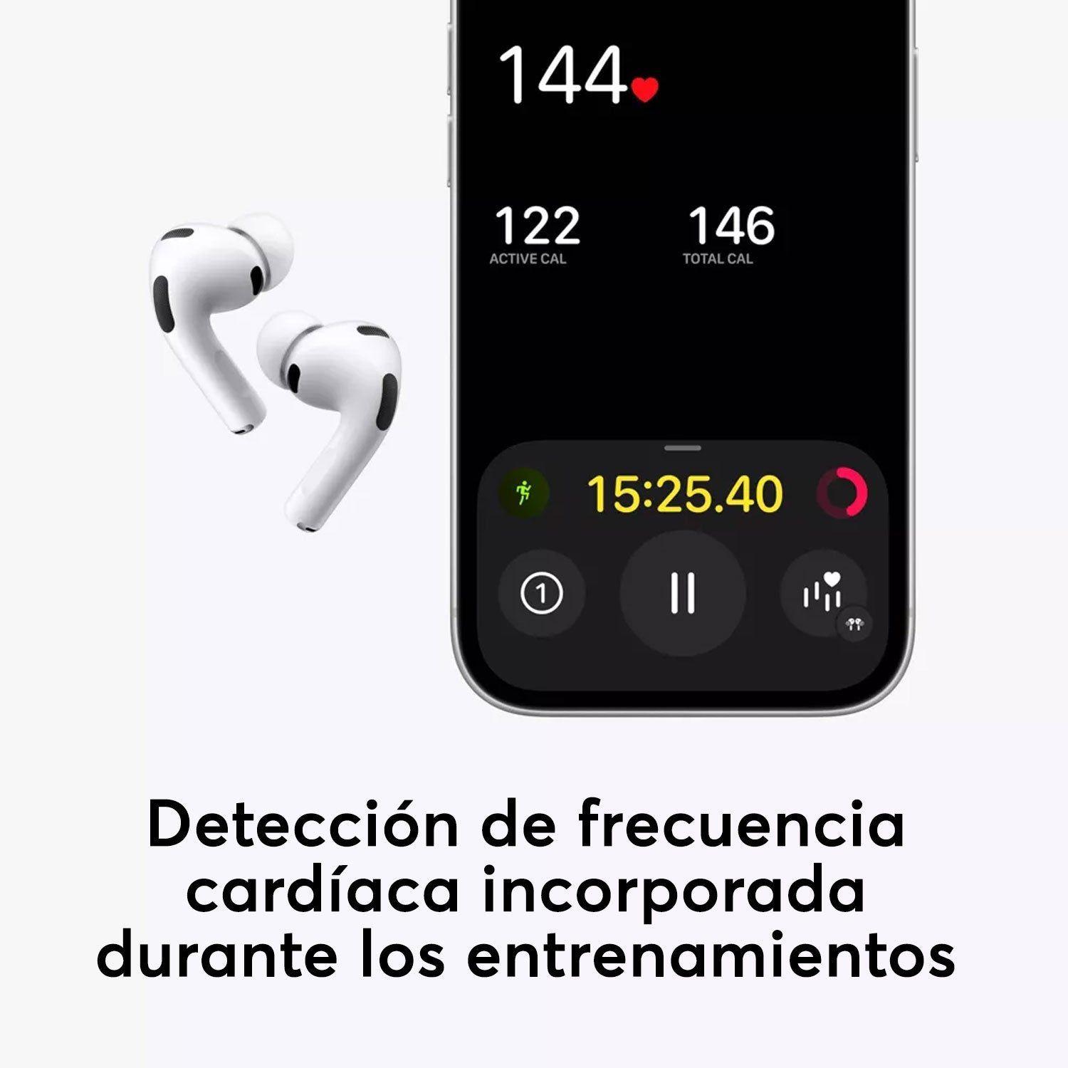 Audifonos inalámbricos Apple AirPods Pro 3 con cancelación activa de ruido blanco-5