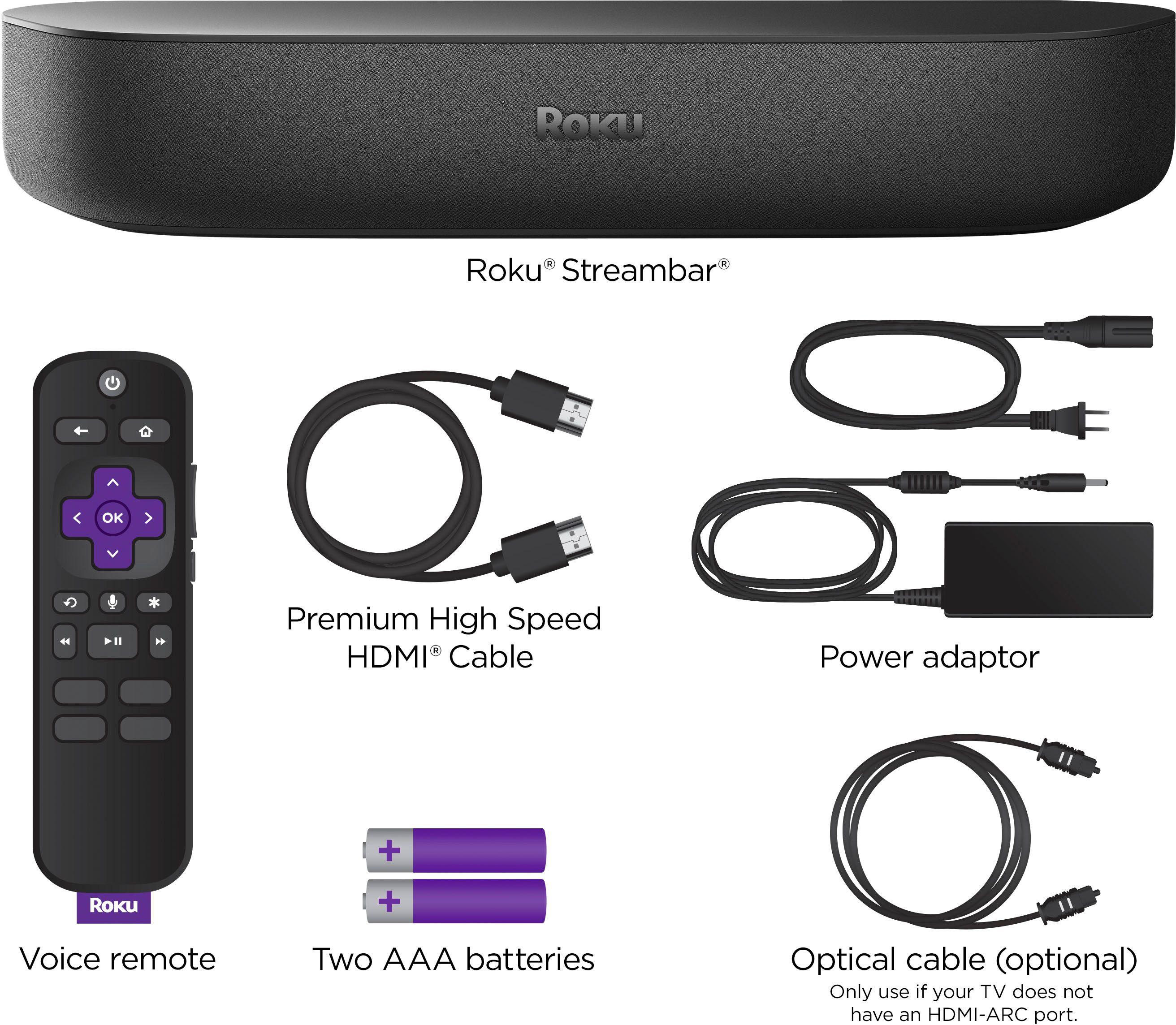 Roku Streambar 9102 de voz 4K negro-2