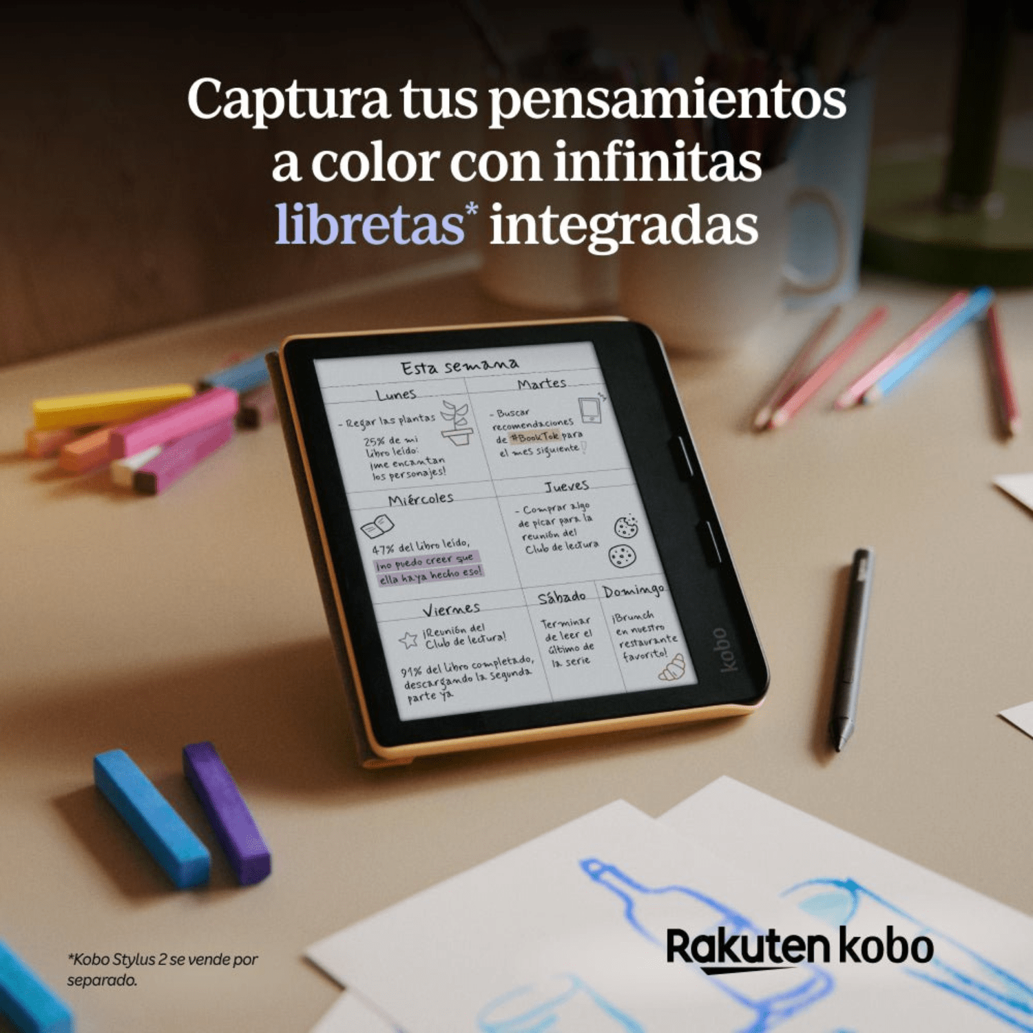 Pack Kobo Libra Colour 32GB Negro con Lápiz Stylus 2 y Funda Transparente-2