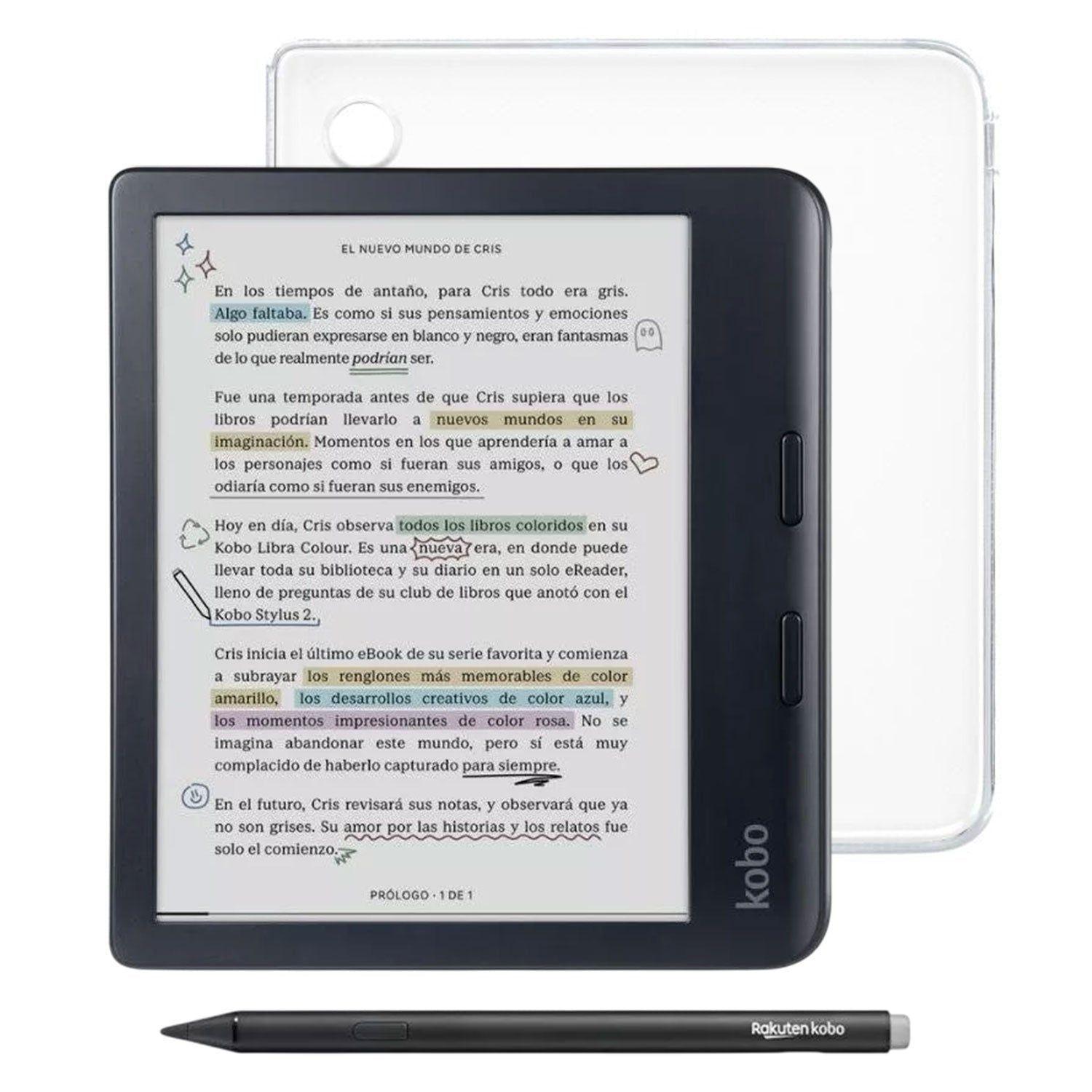 Pack Kobo Libra Colour 32GB Negro con Lápiz Stylus 2 y Funda Transparente-0