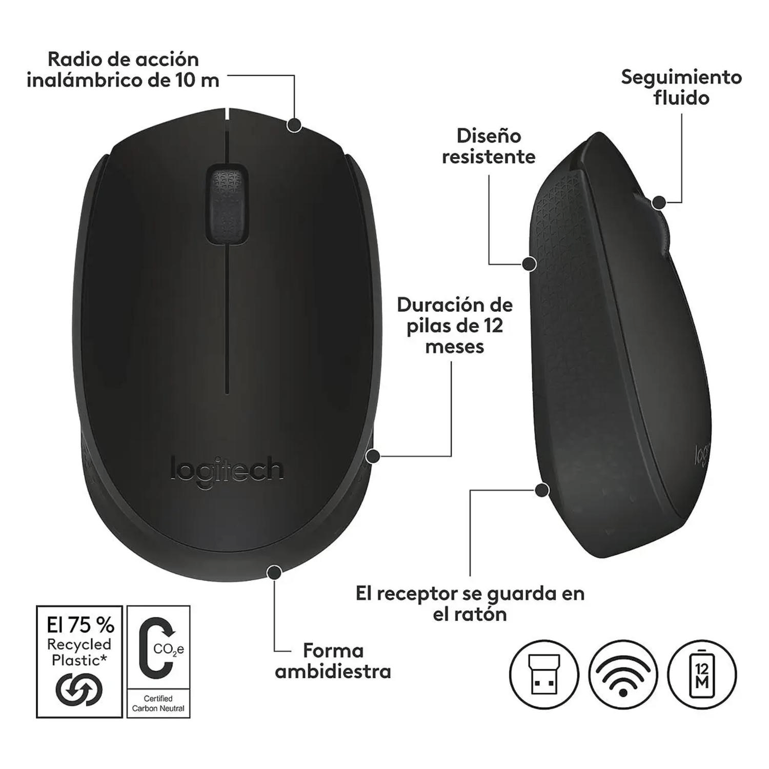 Mouse inalámbrico Logitech M170 blanco-4