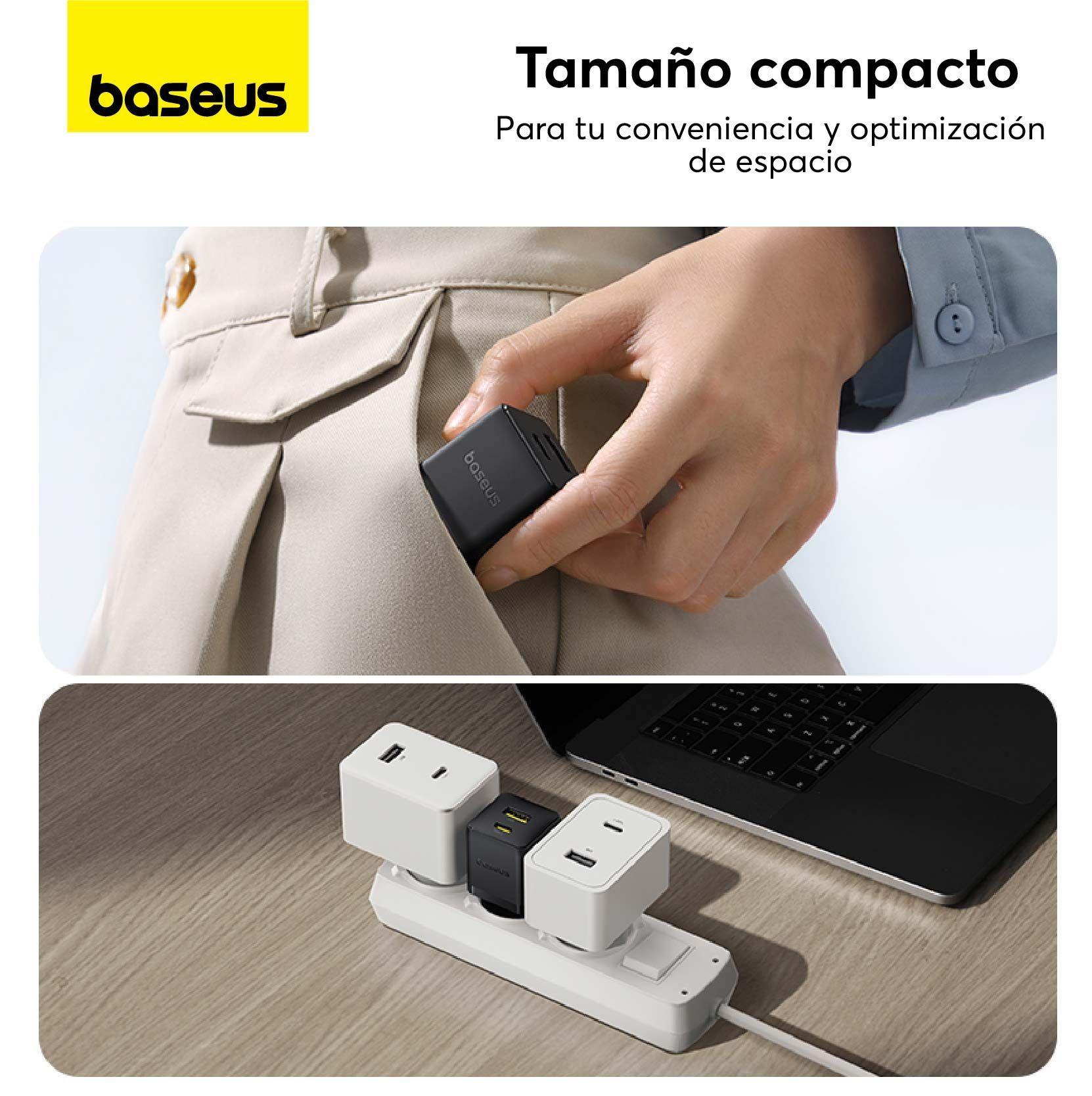 Cargador Rápido Baseus Palm Cluster USB y Tipo C 20W Negro-4