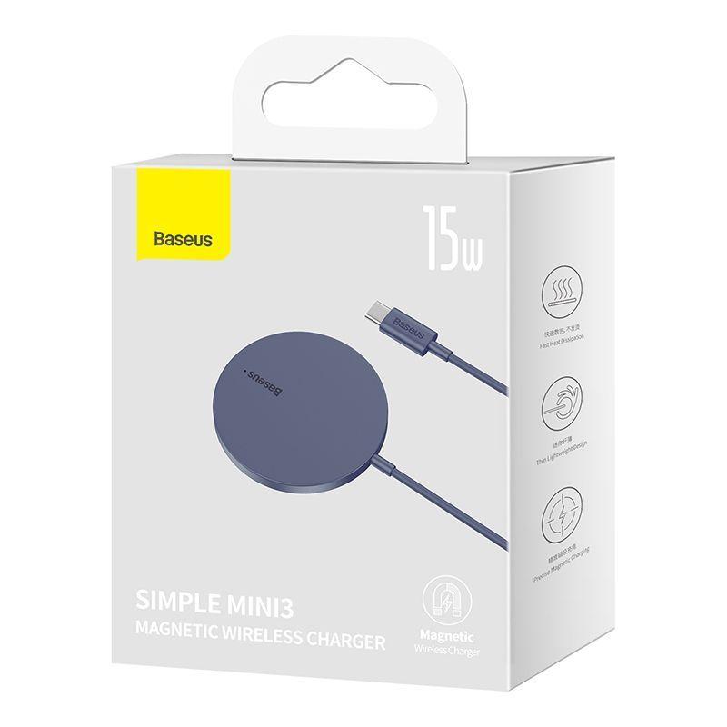 Cargador Inalámbrico Baseus Simple Mini3 con MagSafe - 15W - Púrpura-7