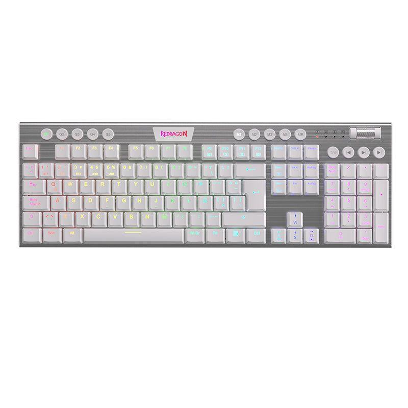 Teclado Mecánico Redragon K618W-RGB-SP Horus FS WiFi SP - Blanco-0