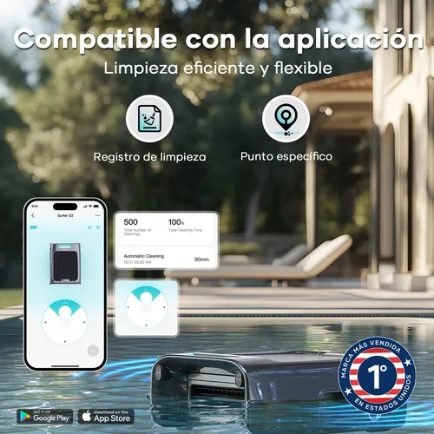 Limpiador de piscina automático Aiper Surfer S2 gris-2