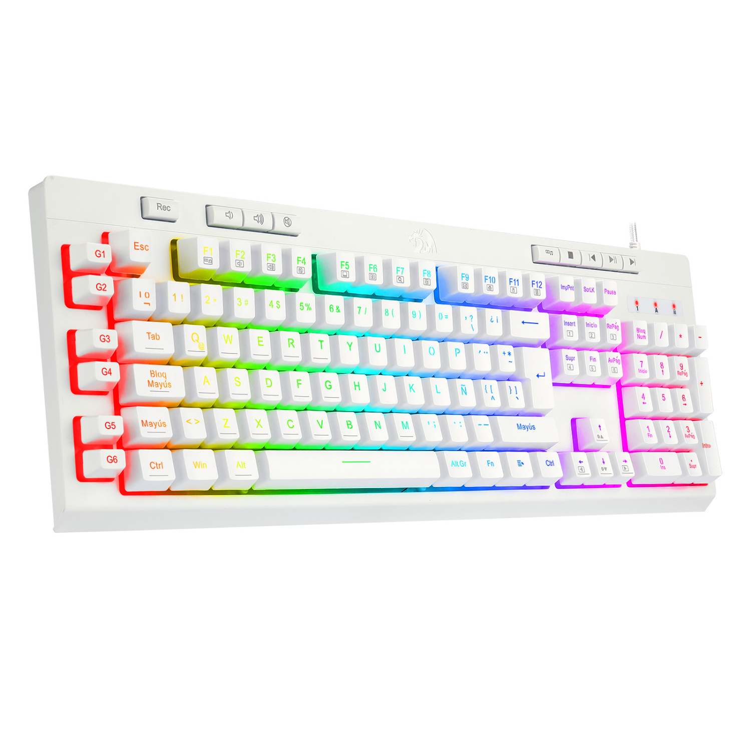 Teclado Gamer Redragon Shiva 512 RGB Español Blanco-2