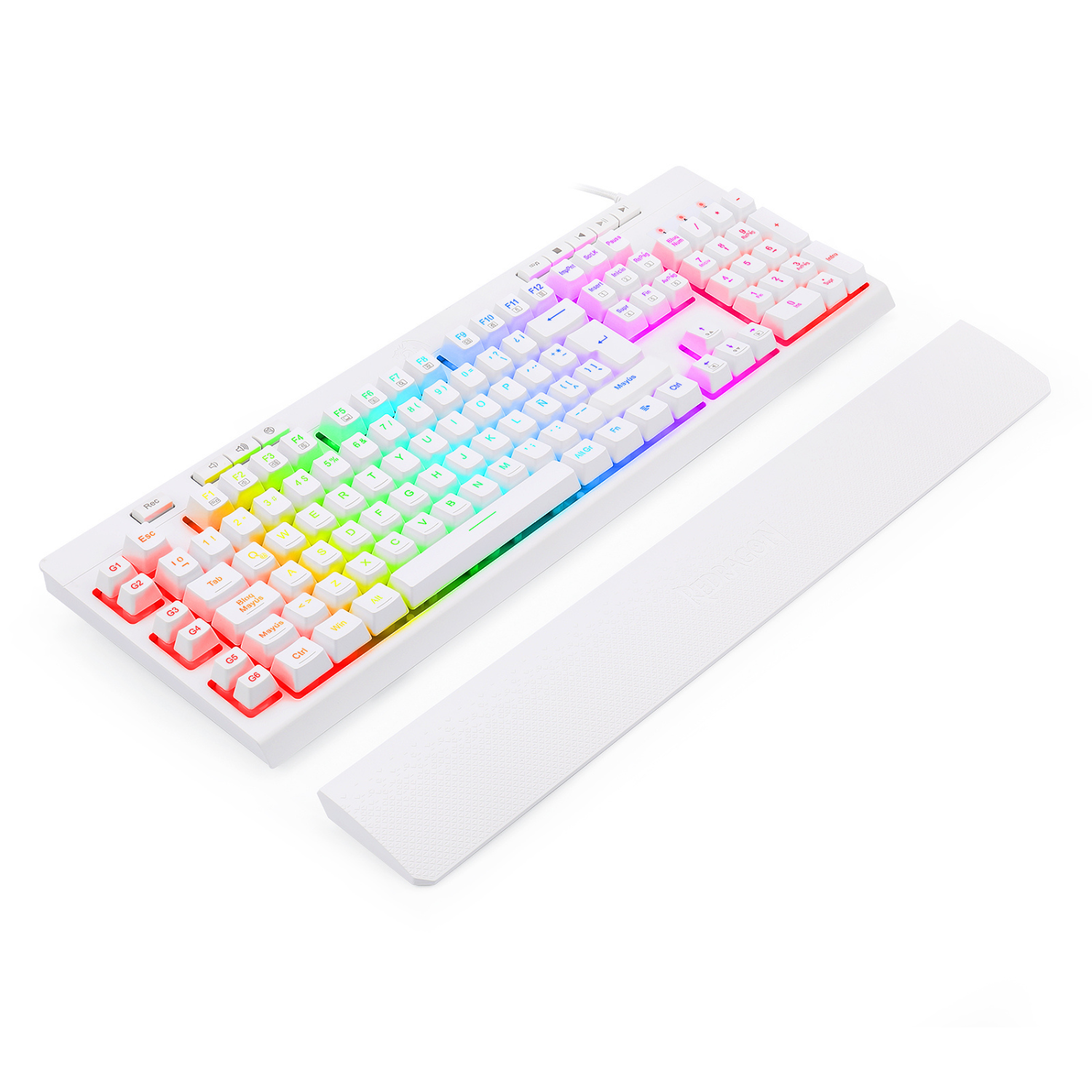 Teclado Gamer Redragon Shiva 512 RGB Español Blanco-3