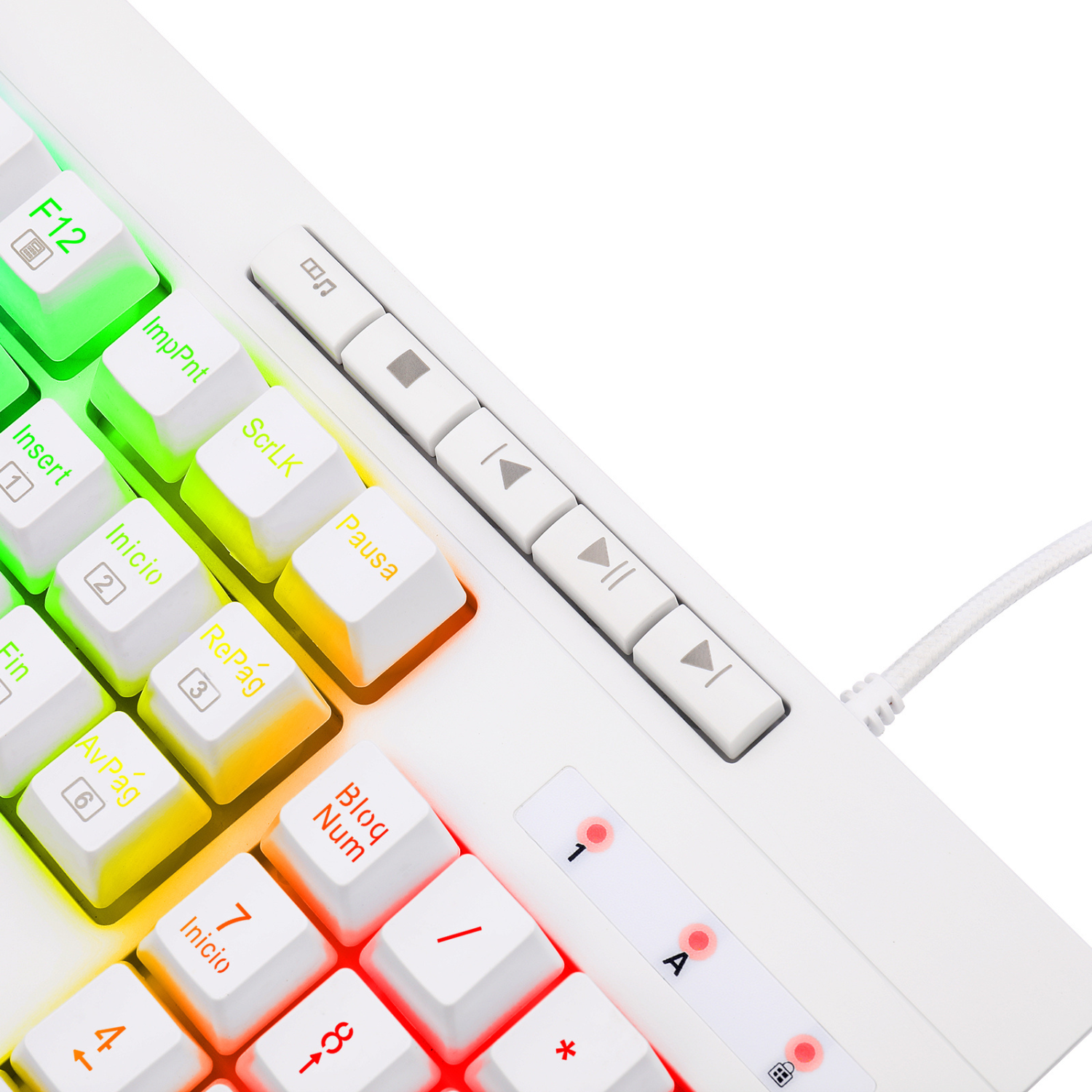 Teclado Gamer Redragon Shiva 512 RGB Español Blanco-5