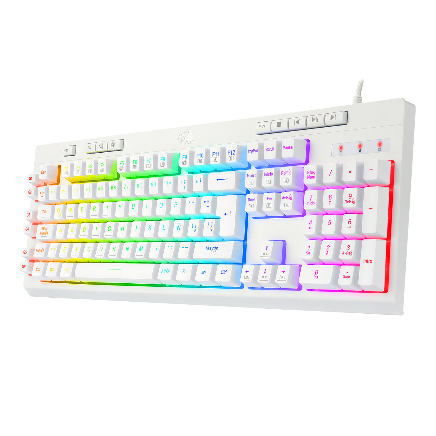 Teclado Gamer Redragon Shiva 512 RGB Español Blanco-6