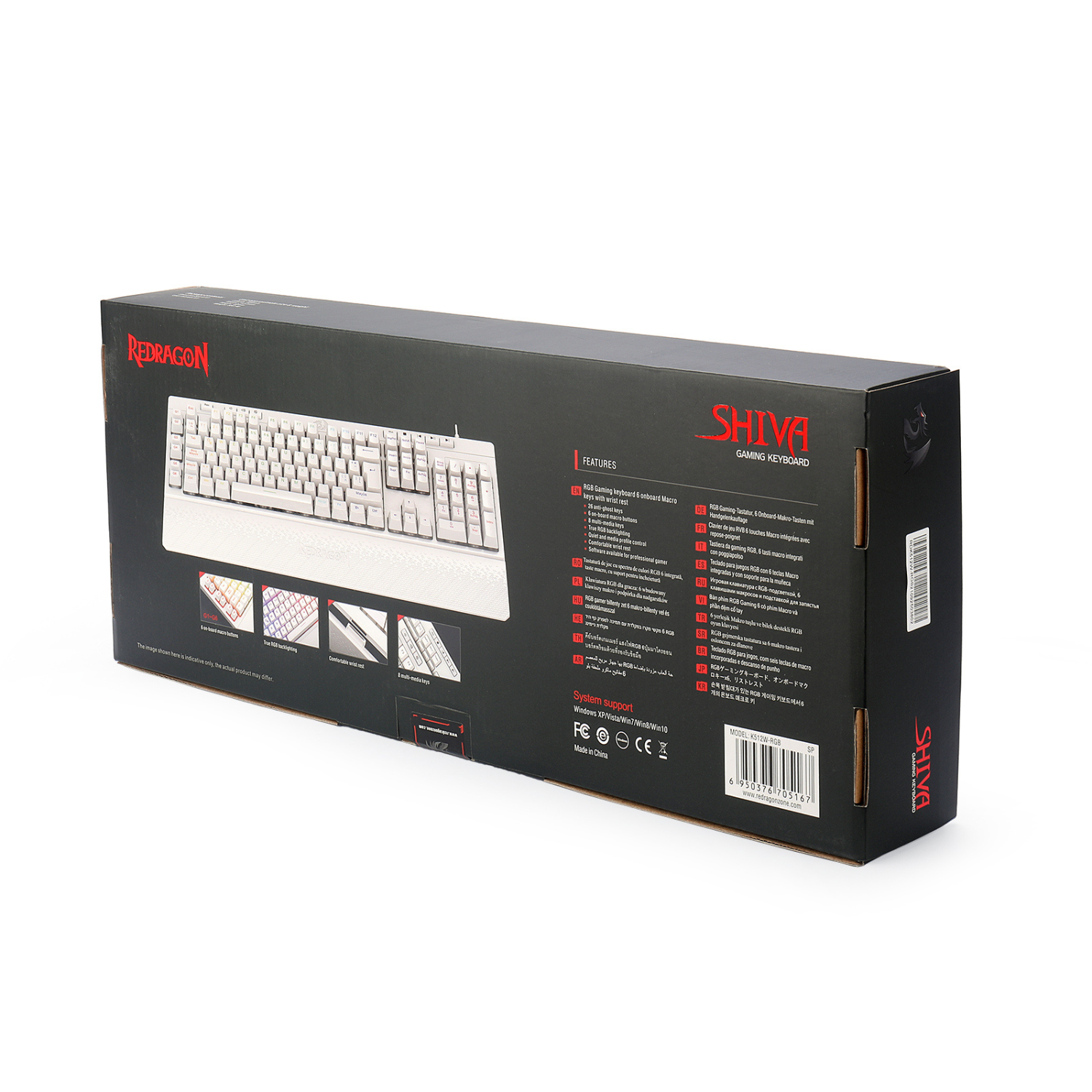 Teclado Gamer Redragon Shiva 512 RGB Español Blanco-7