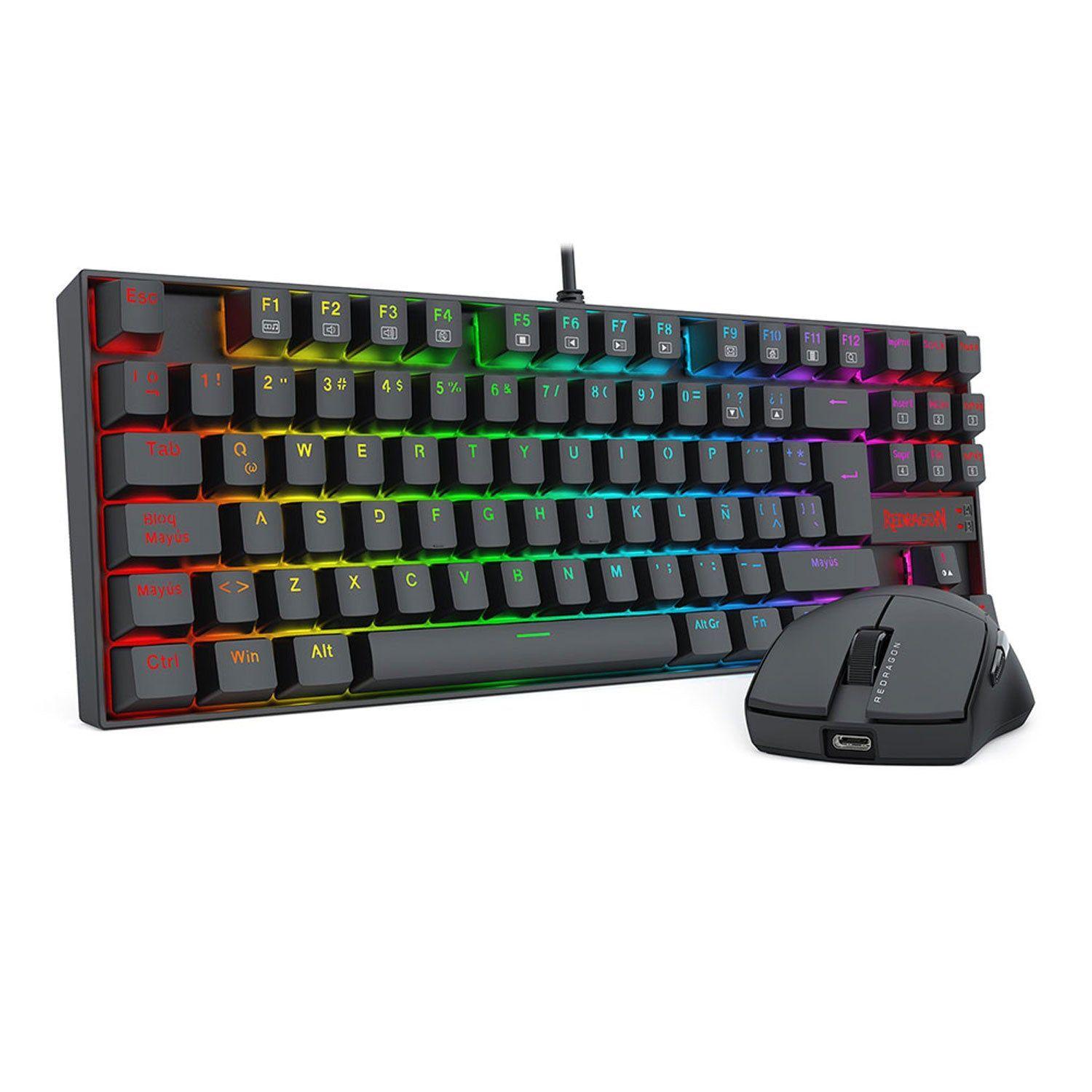 Kit Gamer Redragon Teclado Kumara K552 RGB + Mouse King M724 1KHZ Cableado Negro-0