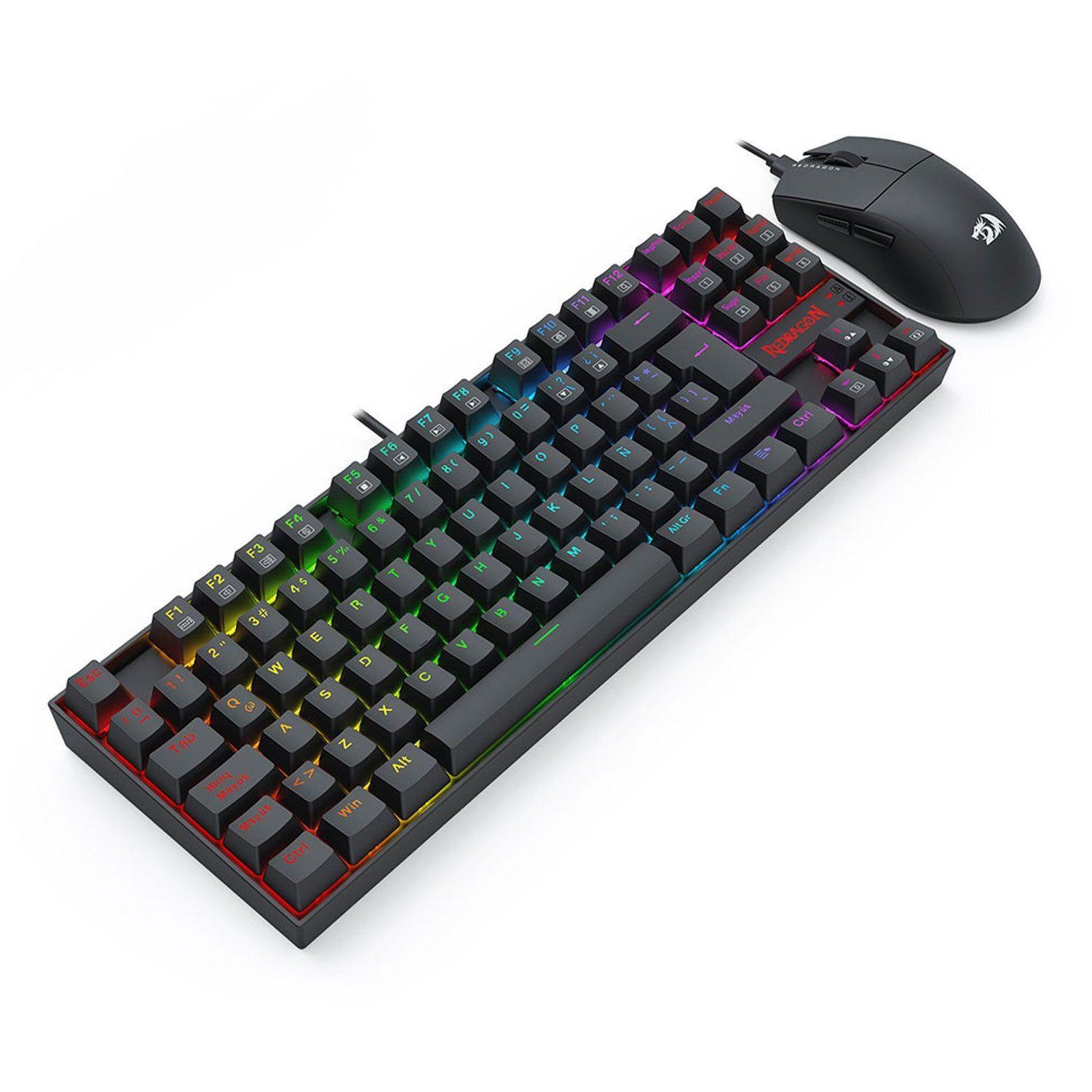 Kit Gamer Redragon Teclado Kumara K552 RGB + Mouse King M724 1KHZ Cableado Negro-1