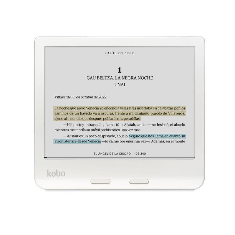 Lector e reader Kobo Libra Colour Blanco con Funda SleepCover Amarillo-4