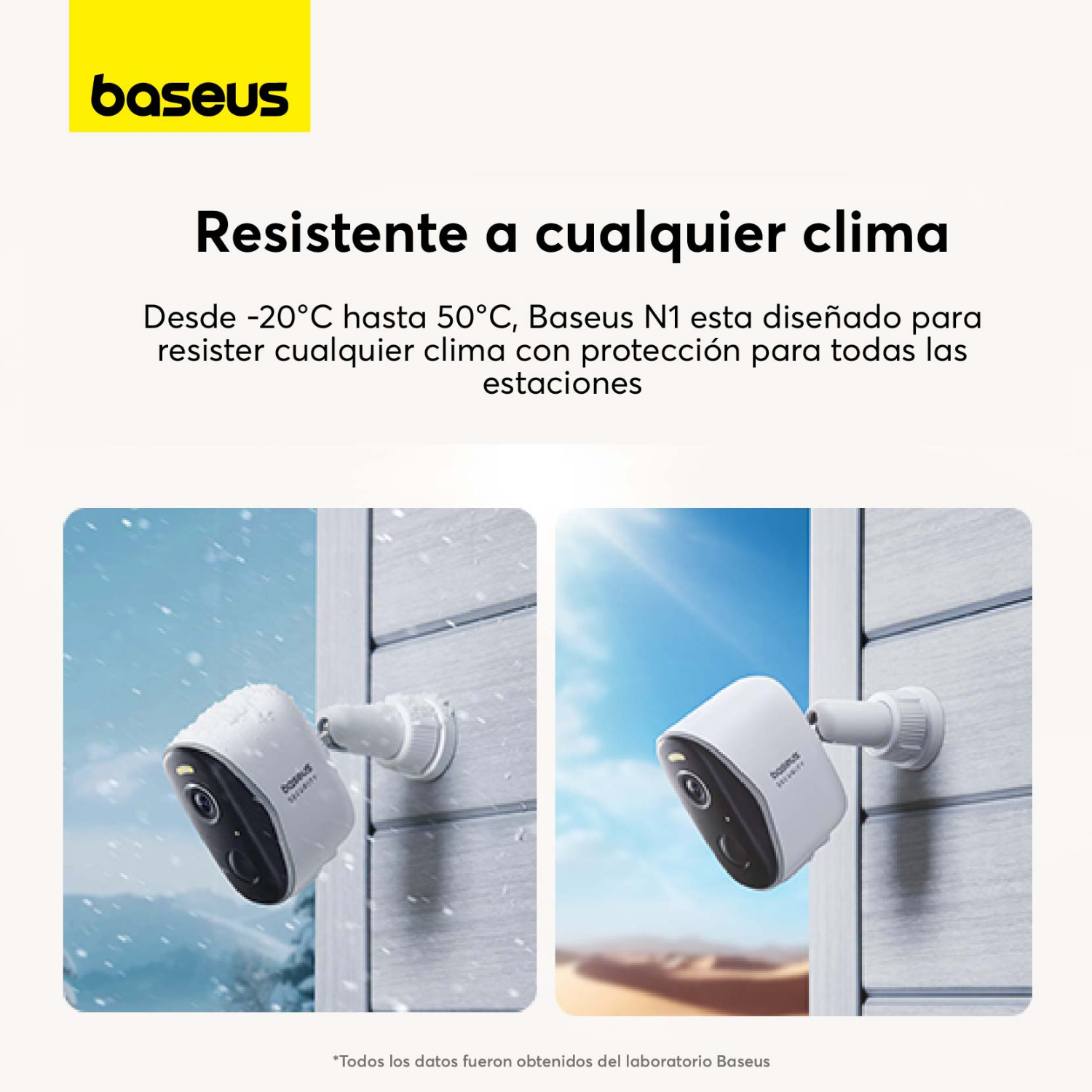 Kit de dos cámaras de seguridad exterior Baseus Security N1 2K Blanco-2