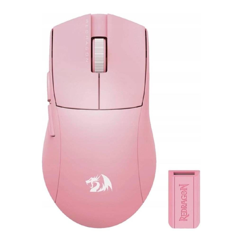 Mouse Gamer Redragon King Pro M916 Inalámbrico Tri-Mode Pixart 3395 4K Hz 16000 DPI - Rosado-2