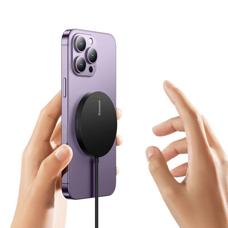 Cargador Inalámbrico Baseus Simple Mini3 con MagSafe - 15W - Negro-4