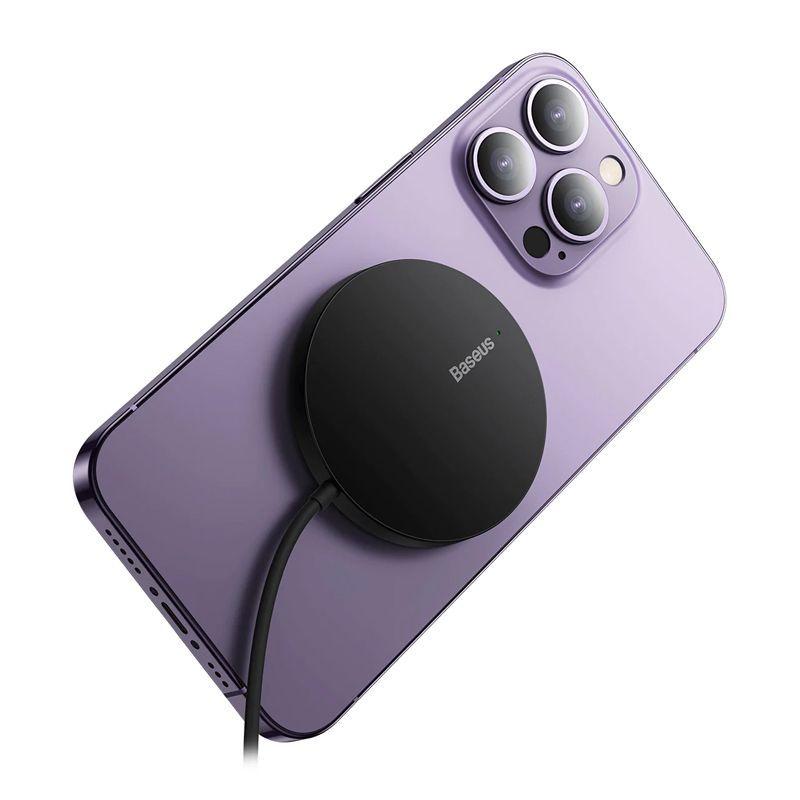 Cargador Inalámbrico Baseus Simple Mini3 con MagSafe - 15W - Negro-5