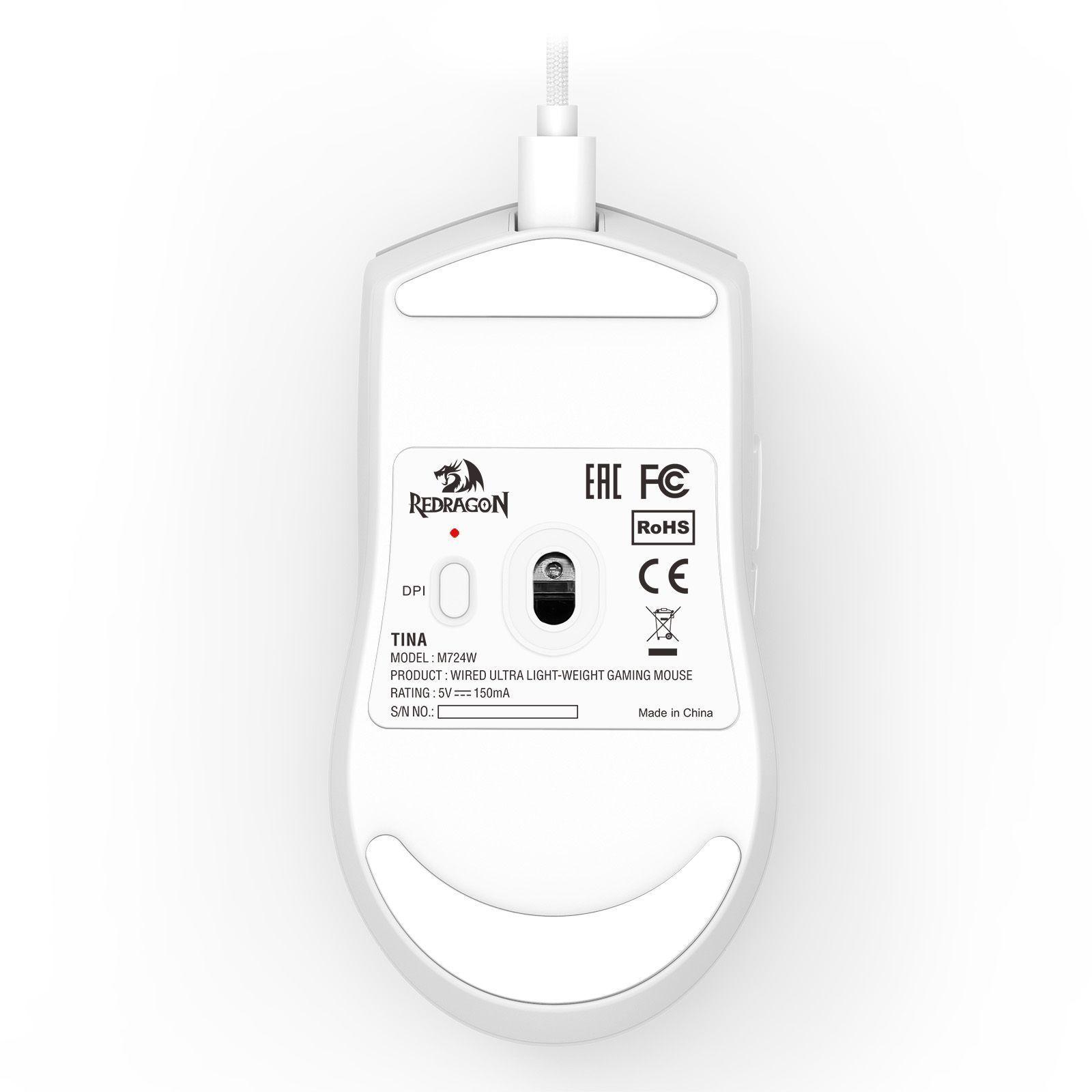 Mouse Gamer Redragon King M724W - Blanco-2