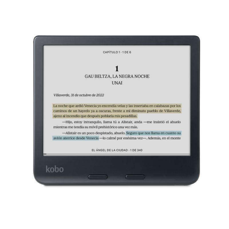 Lector e reader Kobo Libra Colour Negro con Funda SleepCover Amarilla-5