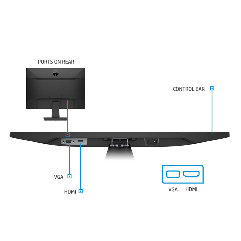 Monitor HP P22v G4 21.5" LCD FHD Negro-5