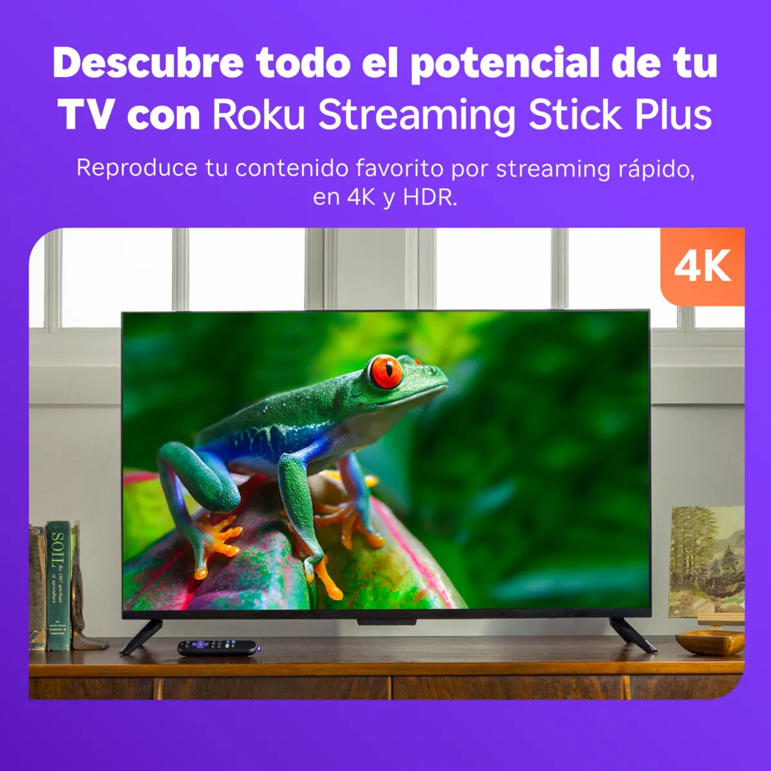 Roku Streaming Stick Plus 2025 Dispositivo de streaming 4K TV-1
