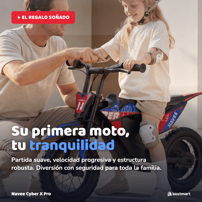 Moto Eléctrica Infantil Cyber X Pro 8 a 11 Años Máx 25km/h Suspensión Trasera-3