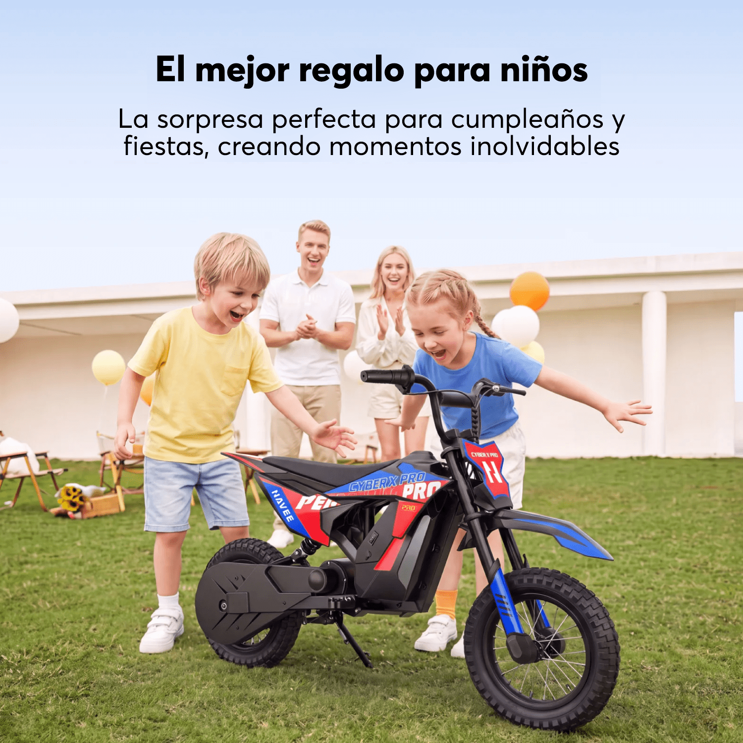 Moto Eléctrica Infantil Cyber X Pro 8 a 11 Años Máx 25km/h Suspensión Trasera-5