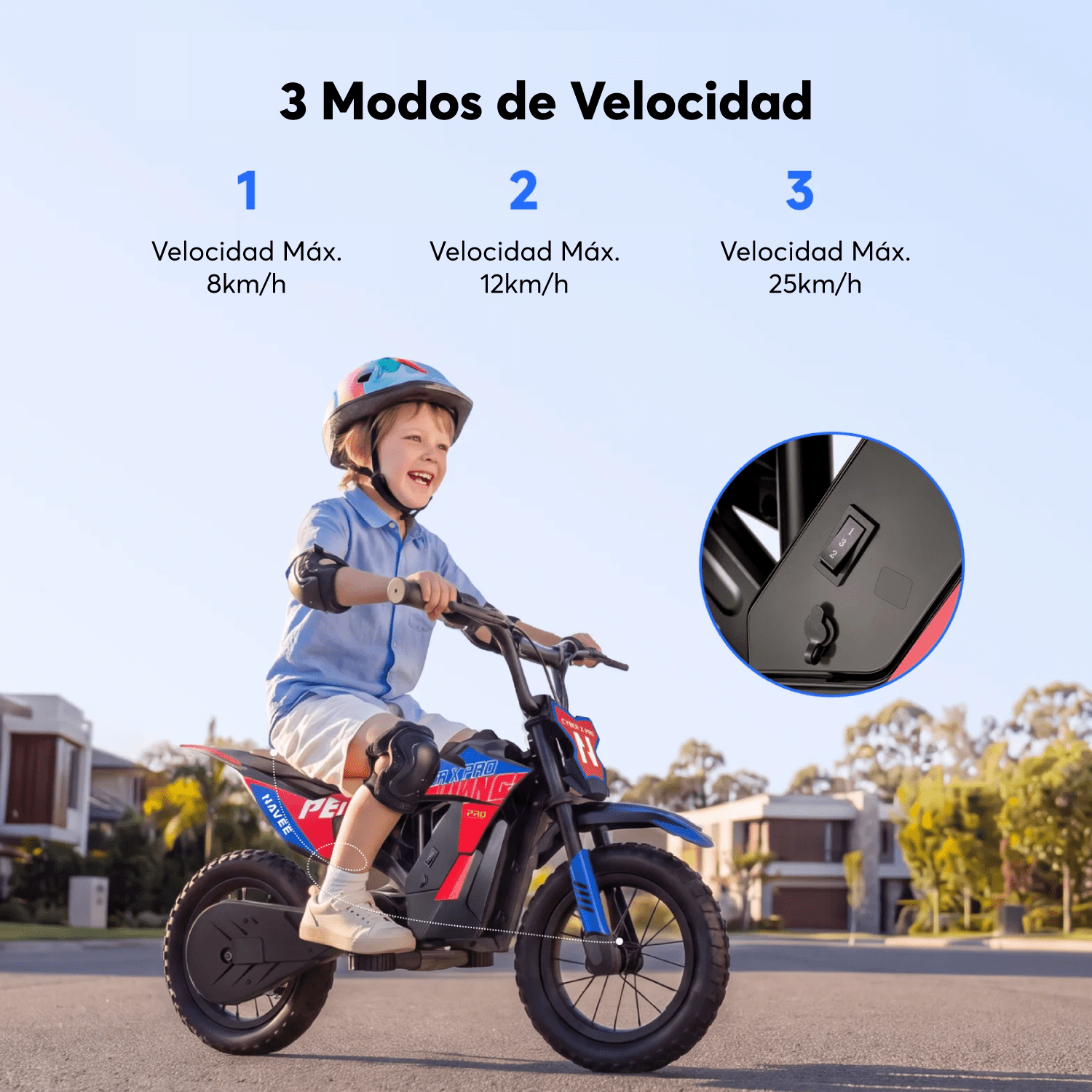 Moto Eléctrica Infantil Cyber X Pro 8 a 11 Años Máx 25km/h Suspensión Trasera-9