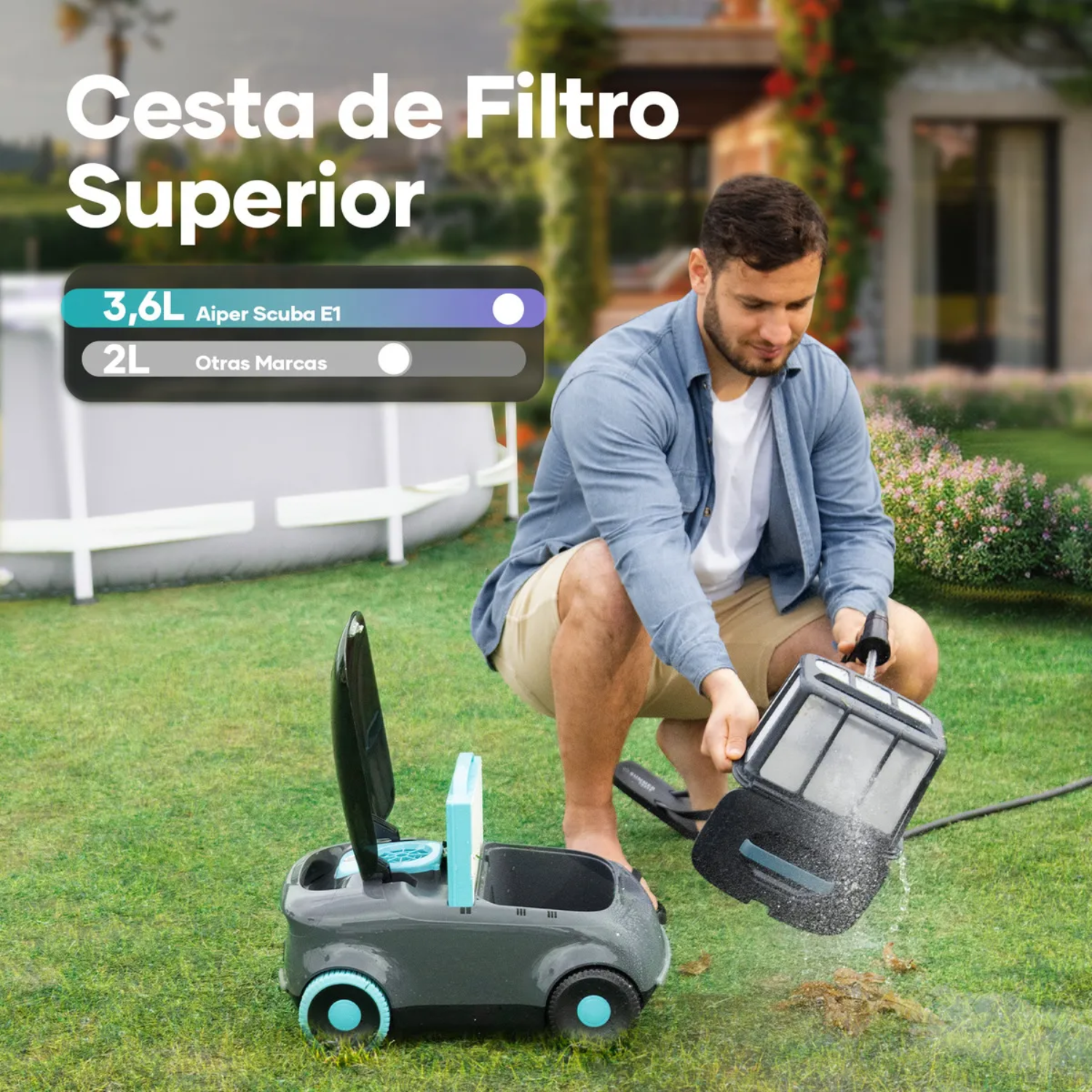 Limpiador de piscina automático Aiper Scuba E1 gris-7