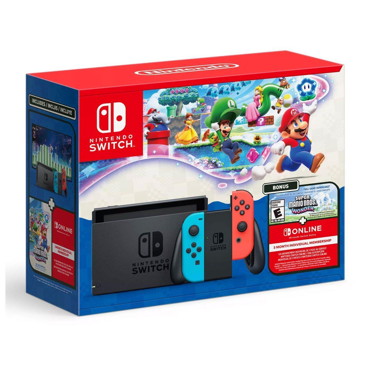 Consola Nintendo Switch 1.1 Bundle Super Mario Bros. Wonder Digital + 3 Meses de Nintendo Online-0