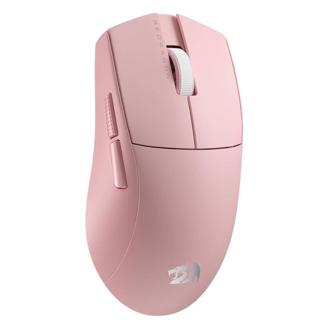 Mouse Gamer Redragon King Pro M916 Inalámbrico Tri-Mode Pixart 3395 1K Hz 16000 DPI - Rosado-1