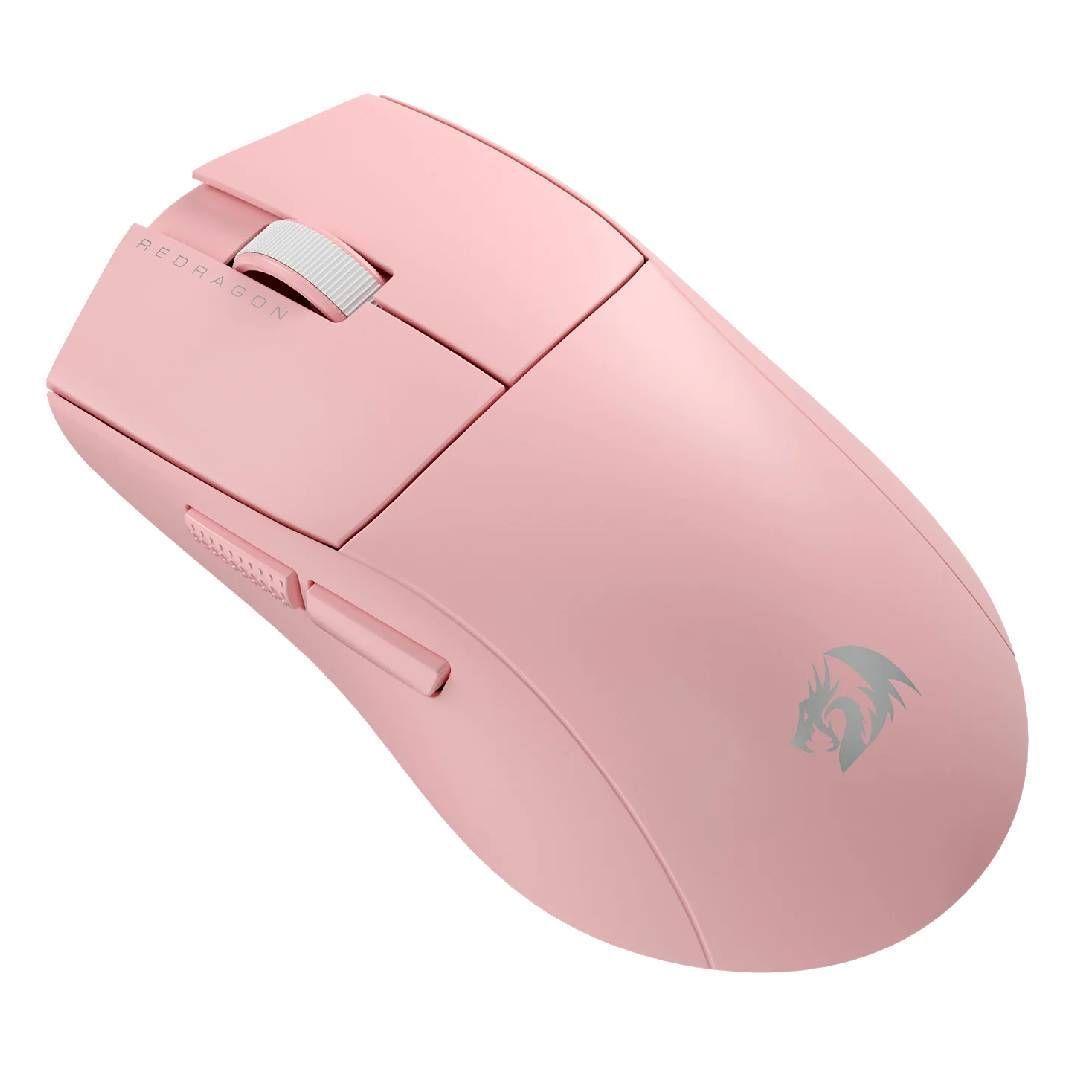 Mouse Gamer Redragon King Pro M916 Inalámbrico Tri-Mode Pixart 3395 1K Hz 16000 DPI - Rosado-2