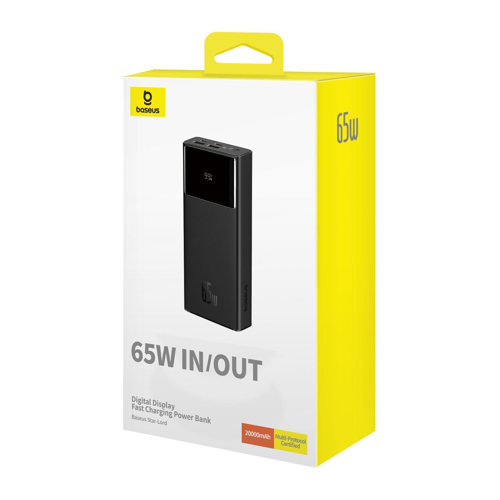 Powerbank Baseus Star-Lord compatible con Macbook Tablet - Carga Rápida 20.000mAh 65W - Negro-3