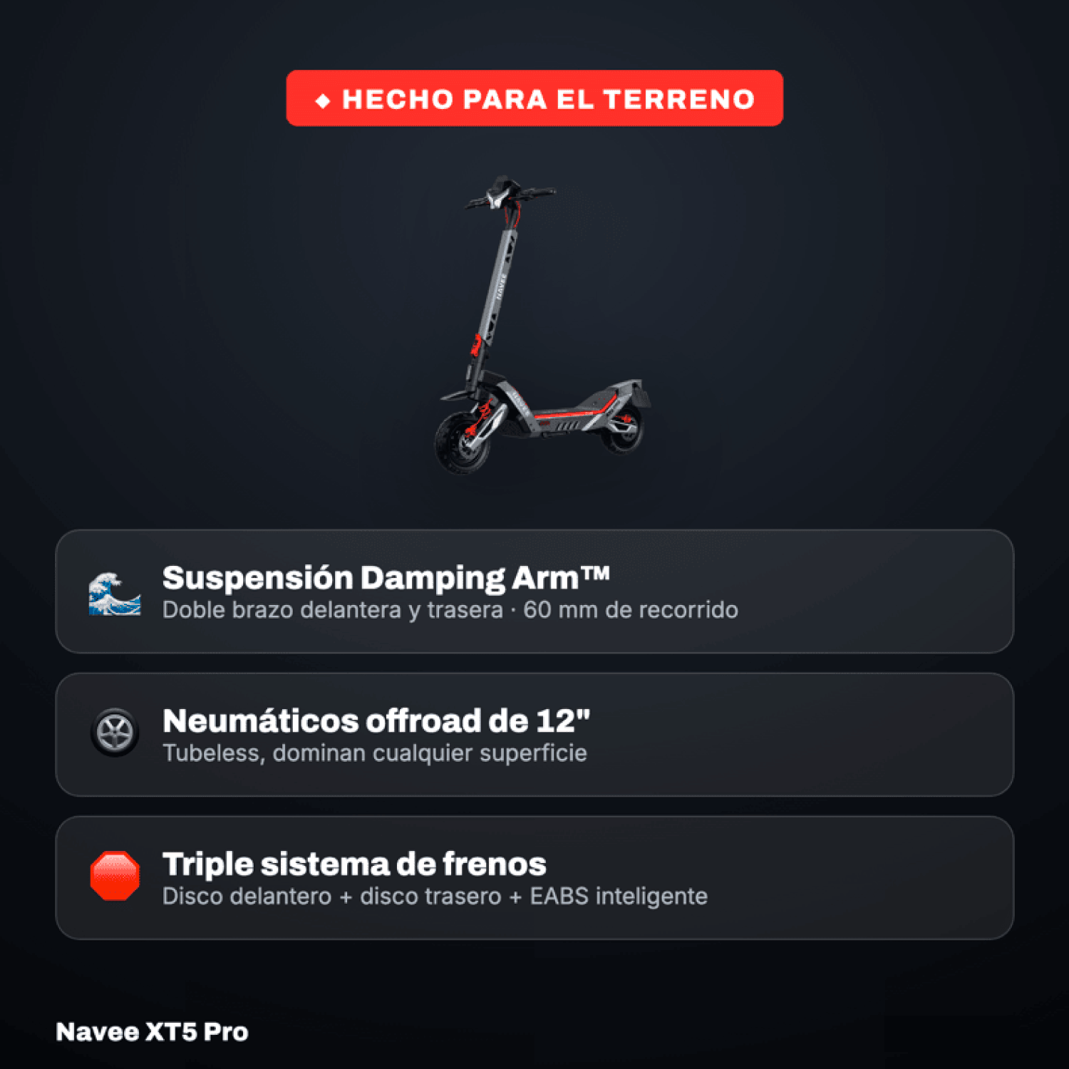 Scooter Eléctrico XT5 Pro 2200W Autonomía 75km Máx 50km/h Plegable-2