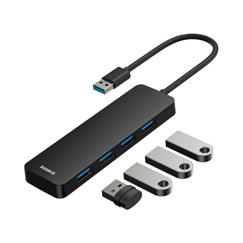 Adaptador HUB 15cm USB-A a USB 3.0 X 4 - 5 Gbps - Baseus UltraJoy Series - Negro-2