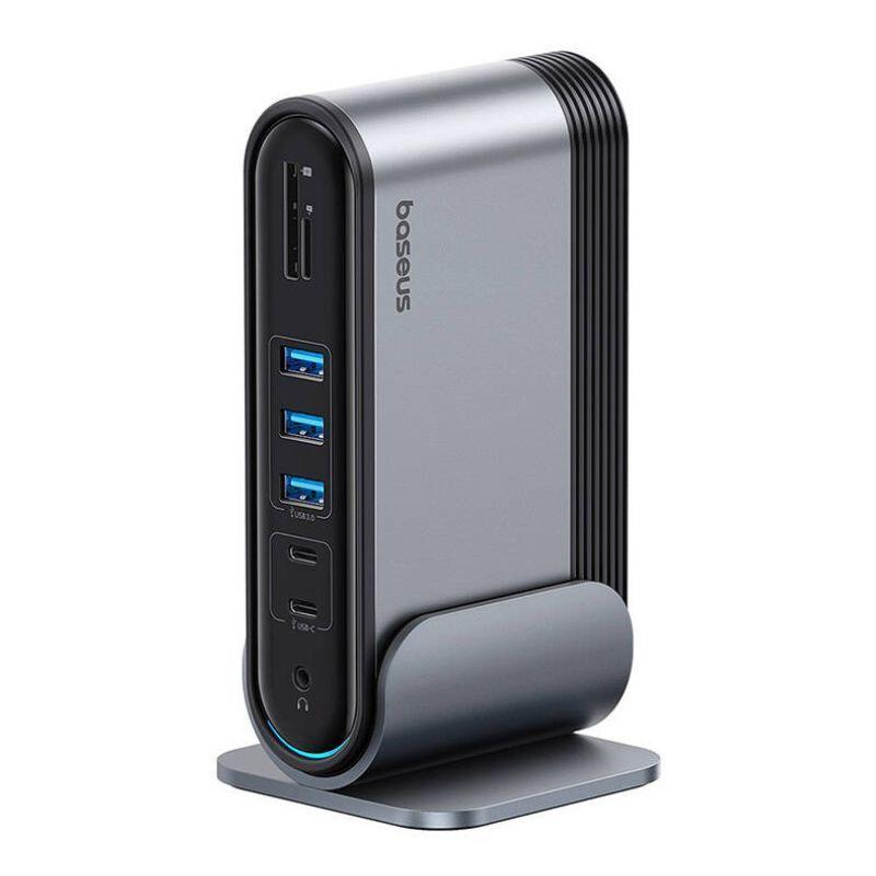 Adaptador HUB 17 en 1 Tipo C: HDMI x2, DP4K, USB 3.0 x3, USB 2.0 x2, RJ45, USB-C x2, SD - Baseus-0