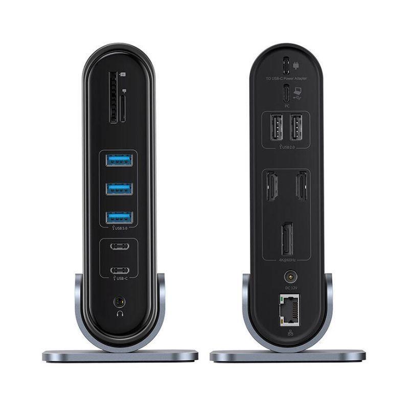 Adaptador HUB 17 en 1 Tipo C: HDMI x2, DP4K, USB 3.0 x3, USB 2.0 x2, RJ45, USB-C x2, SD - Baseus-4