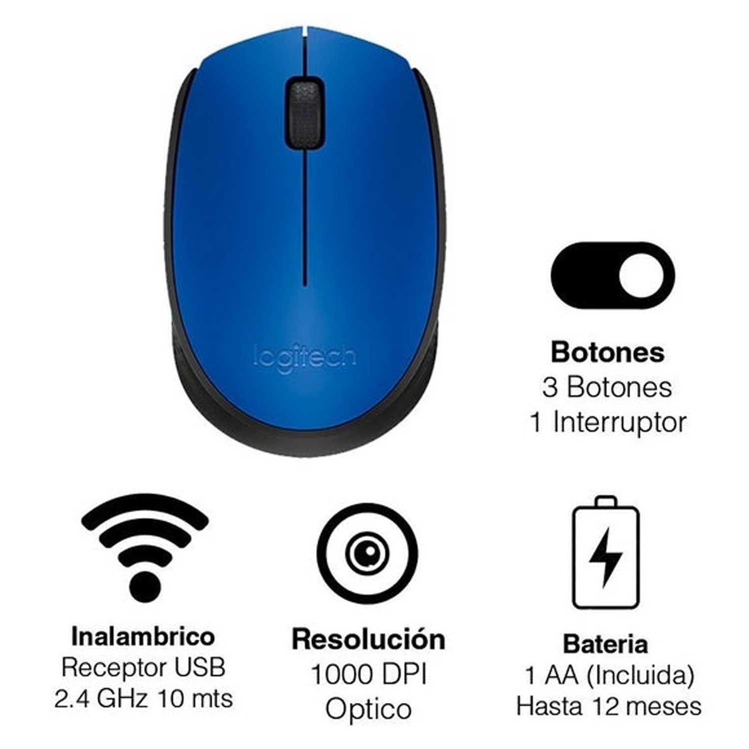 Mouse inalámbrico Logitech M170 azul-1