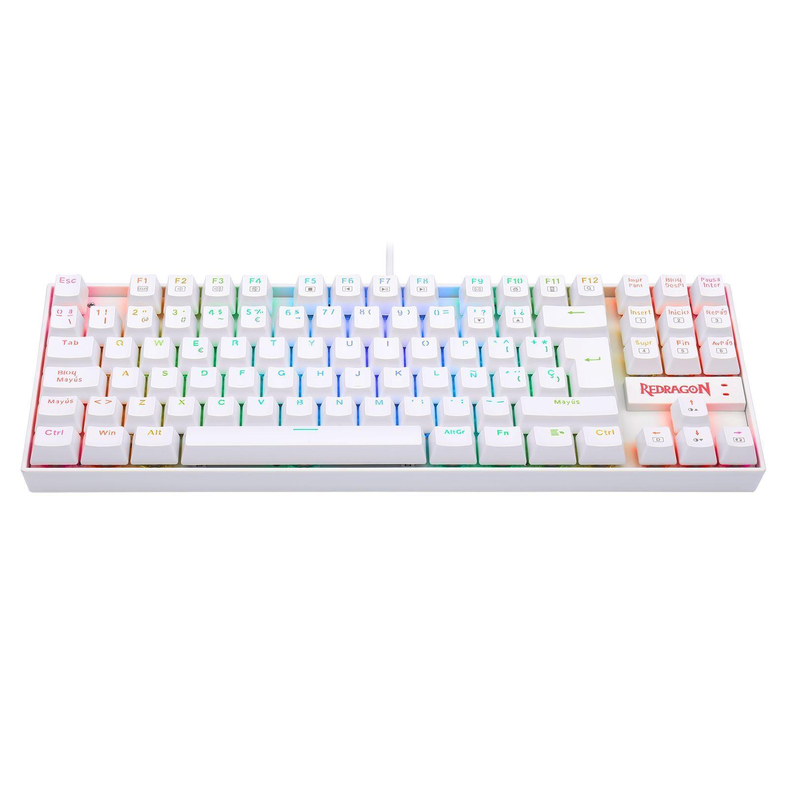 Teclado Mecánico Redragon K552W-RGB-SP Switch Red - Blanco-0