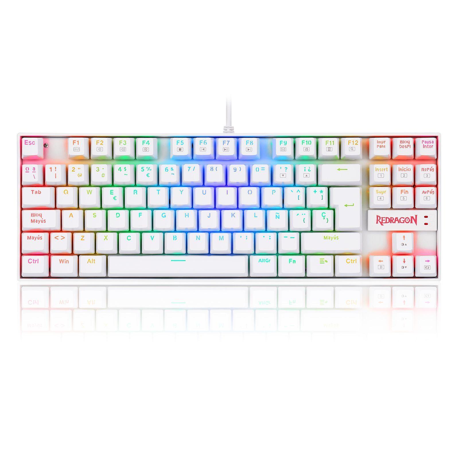 Teclado Mecánico Redragon K552W-RGB-SP Switch Red - Blanco-1