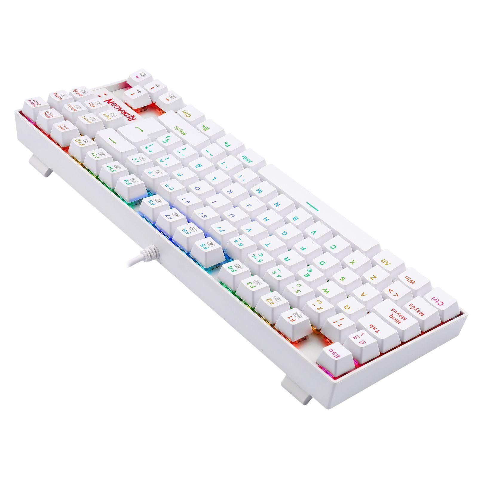 Teclado Mecánico Redragon K552W-RGB-SP Switch Red - Blanco-3