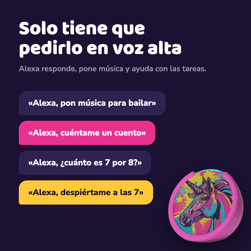 Parlante Inteligente Amazon Echo Pop Kids con Alexa Unicornio para Ni os-2