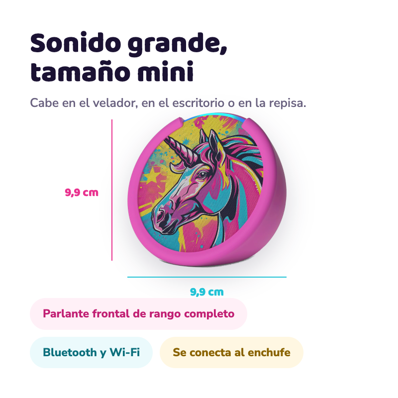 Parlante Inteligente Amazon Echo Pop Kids con Alexa Unicornio para Ni os-4