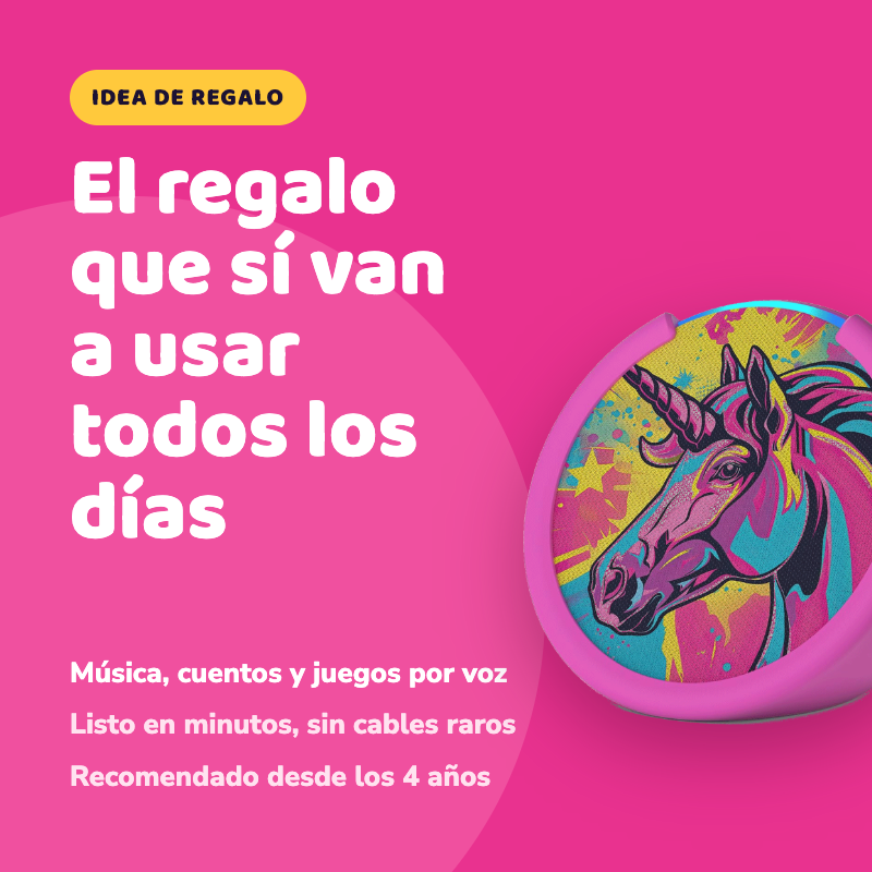 Parlante Inteligente Amazon Echo Pop Kids con Alexa Unicornio para Ni os-5