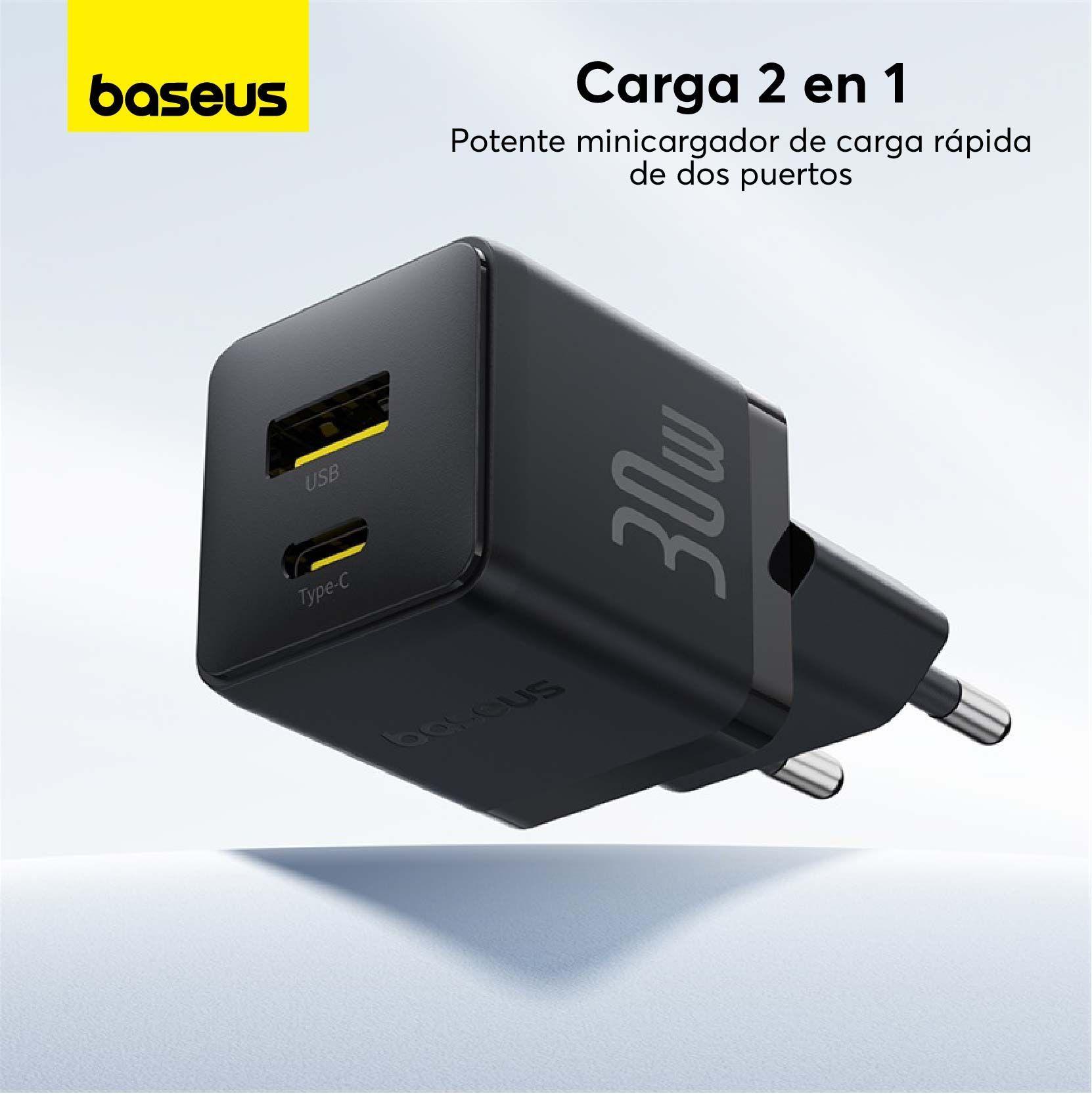 Cargador Rápido Baseus Palm Cluster USB y Tipo C 30W Negro-2