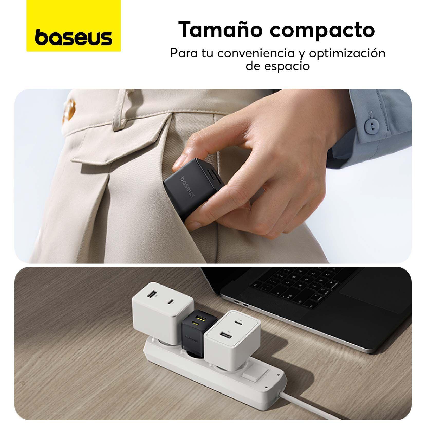 Cargador Rápido Baseus Palm Cluster USB y Tipo C 30W Negro-4