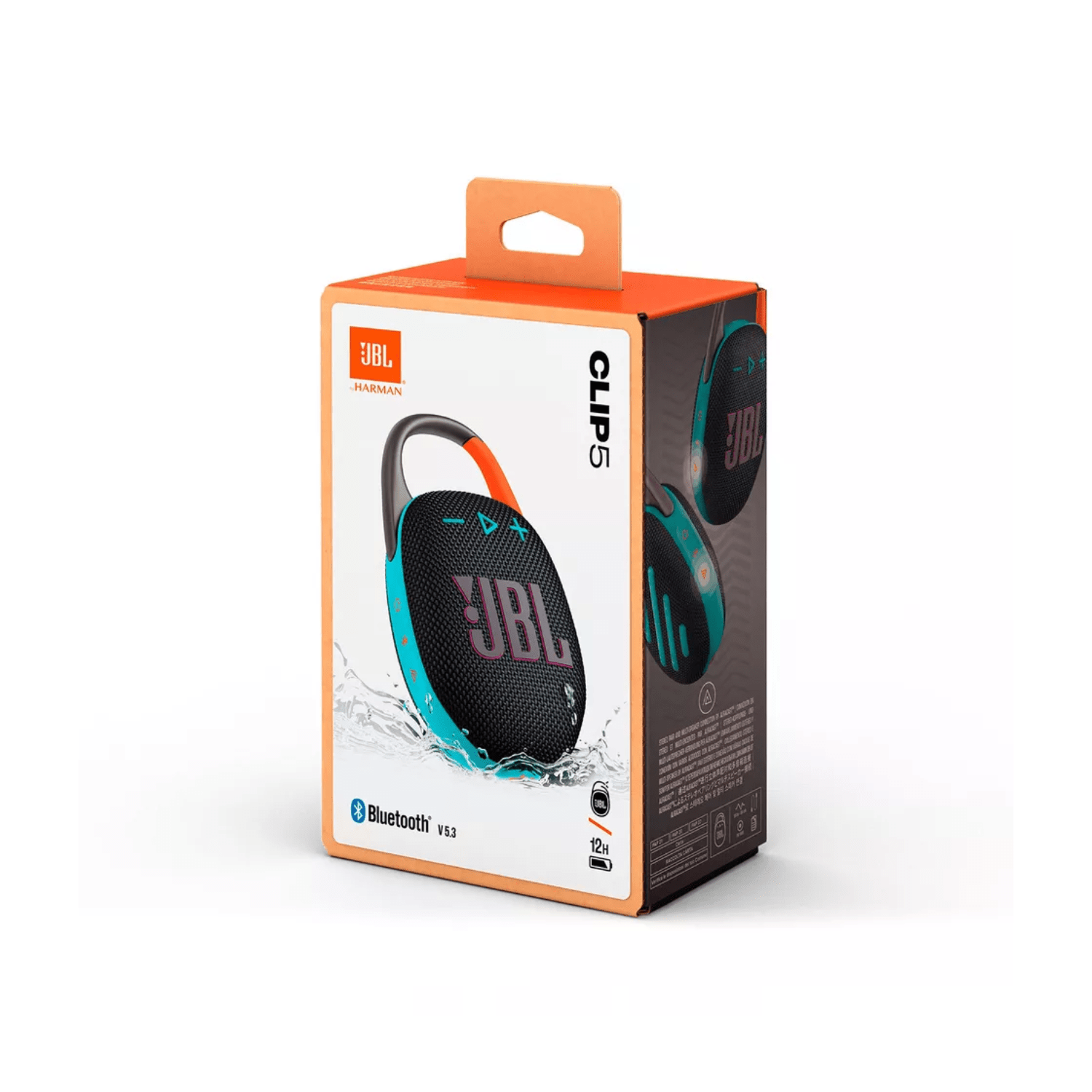 Parlante Bluetooth JBL Clip 5 Negro con Naranjo-5