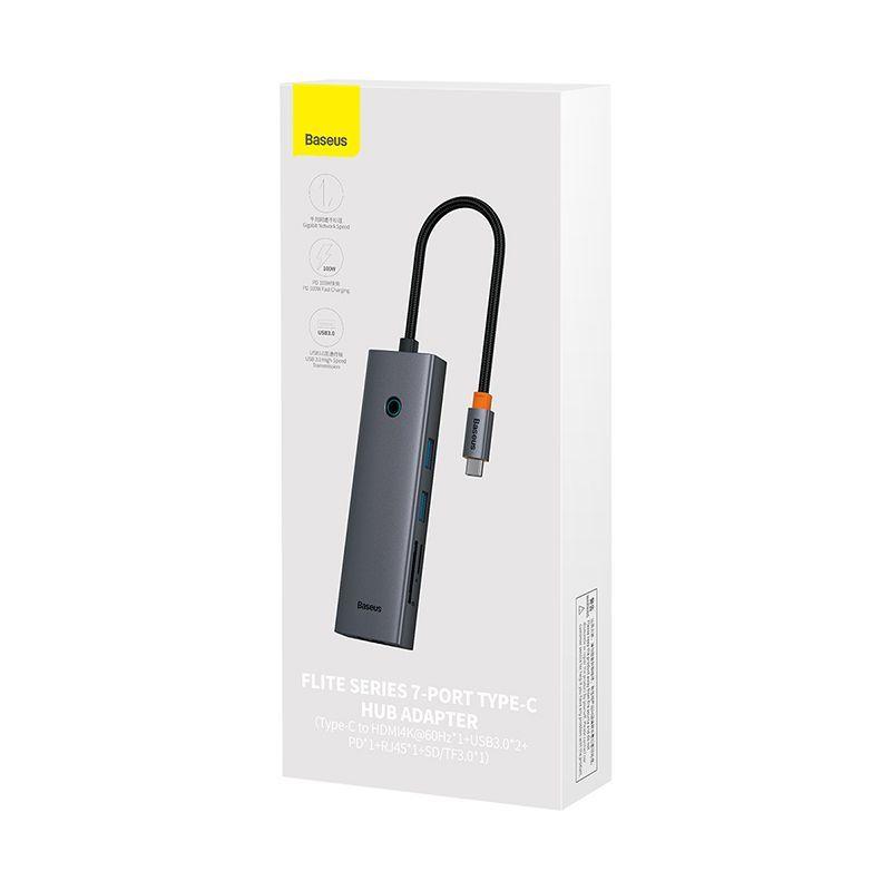 Adaptador HUB 7 en 1 USB-C: HDMI, USB 3.0 x2, Ethernet, USB-C, SD - Baseus-6