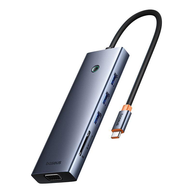 Adaptador HUB 10 en 1 USB-C a HDMI, USB 3.0, VGA, Ethernet, PD, SD, 3.5mm - Baseus - Gris-2